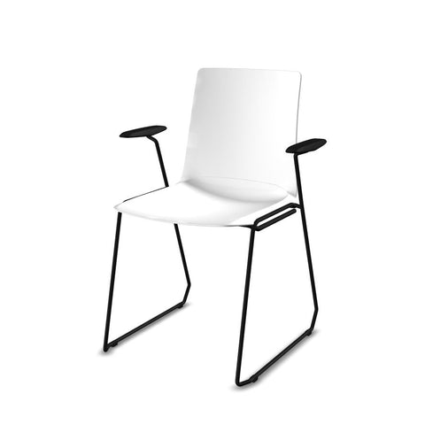 Besucherstuhl Armlehne schwarz weiß Kappler